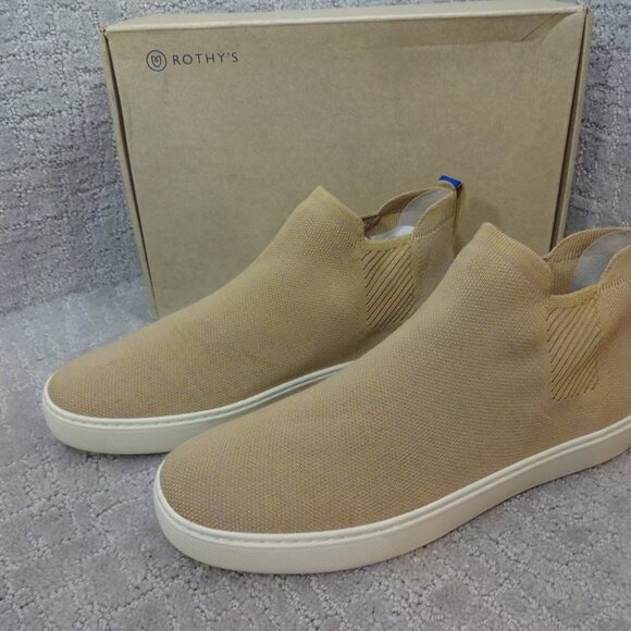 Rothy's Merino The Chelsea Women's Size 12.5 US Camel Knit Pull On Ankle Boots - Picture 9 of 11